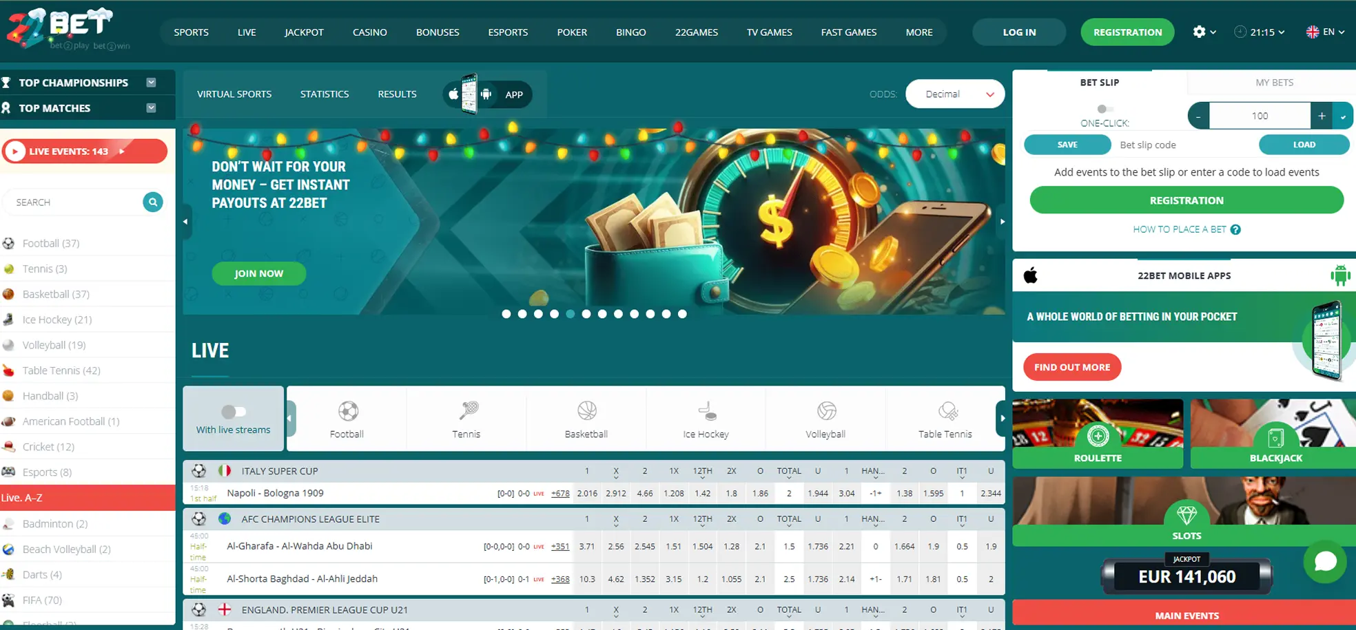 22Bet Online Betting and Casino